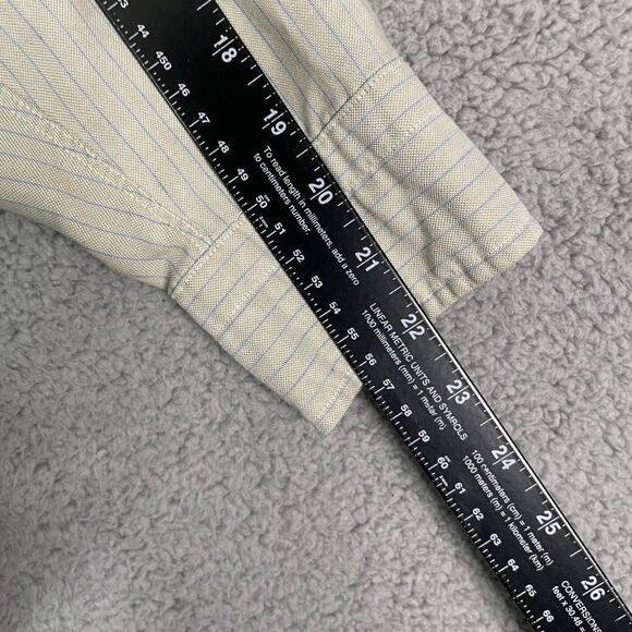 VTG L.L. Bean Shirt Men 16-32 Gray Striped Single Needle Tailored LS Button Down - Picture 10 of 11